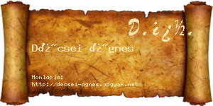 Décsei Ágnes névjegykártya