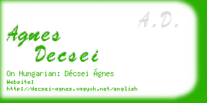 agnes decsei business card