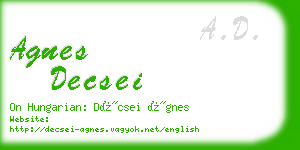 agnes decsei business card